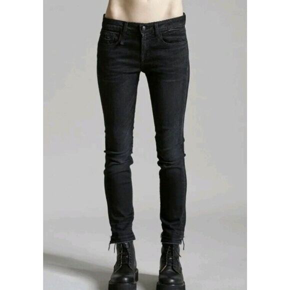 R13 Alison Crop Jeans Stratford Black Sz 25 R13W0005-211 Back Cut-out Hem (B2 - Picture 1 of 12